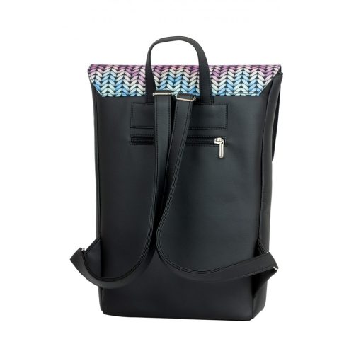 Inez fedeles hátizsák maxi fekete/kötött minta