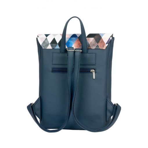 Inez fedeleles hátizsák mini sötétkék/kék háromszöges