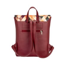 Kira Bags - Inez fedeleles hátizsák mini bordó/bordó háromszöges