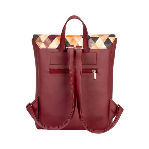 Kira Bags - Inez fedeleles hátizsák mini bordó/bordó háromszöges