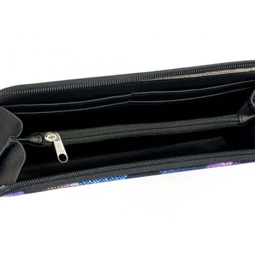 Elin pénztárca maxi fekete/lila mozaik