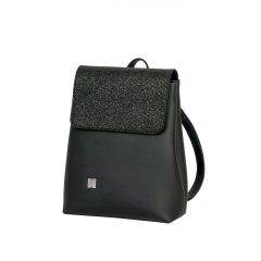   Kora mini cserélhető fedeles hátizsák fekete/fekete csillám
