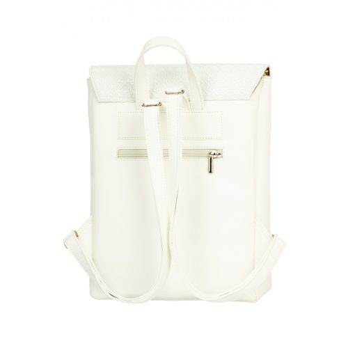 Inez fedeleles hátizsák mini fehér/fehér rattan minta