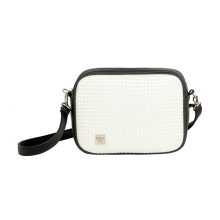 Írisz maxi válltáska fekete/fehér 3d