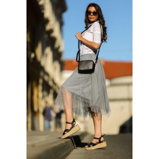 Írisz 2 az 1-ben mini válltáska és övtáska fekete 3d