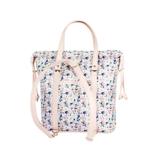 Bora 3 az 1-ben Mini (hátizsák, kézitáska, válltáska) púder/kék apróvirágos