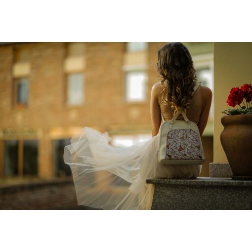 Cintia 2 az 1-ben háti- és válltáska világos szürke/dzsungel