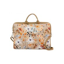Kloé laptoptáska világos barna / virágminta