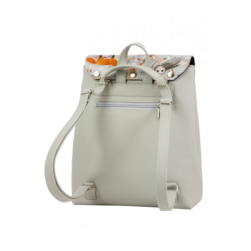 Kora mini cserélhető fedeles hátizsák világos szürke/ rókás