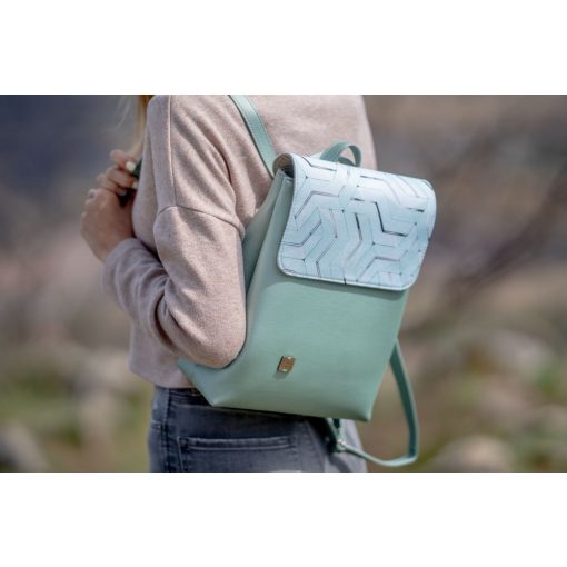 Kora mini cserélhető fedeles hátizsák sötétbronz/ kék toll