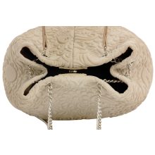 Nella prémium bőr válltáska fekete/ 3d virágminta