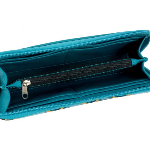 Elin pénztárca maxi türkíz/ kaptár minta