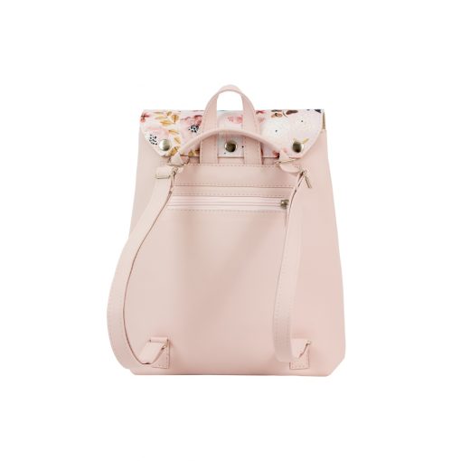 Kora mini cserélhető fedeles hátizsák púder/ púder virág