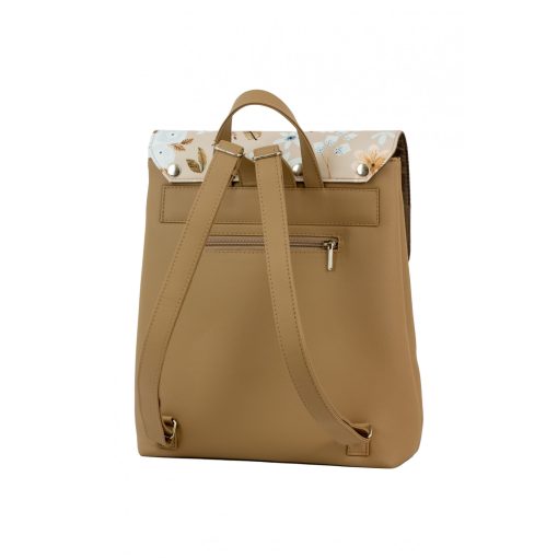 Kora maxi cserélhető fedeles hátizsák ezüst /okker geometrikus