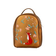 Lara hátizsák sötétbronz/ hímzett róka