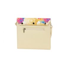 Szófia crossbody táska fehér/ levél minta