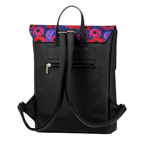 Inez fedeleles hátizsák mini Fekete/ virágok