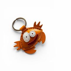 Rák figurás bőr kulcstartó