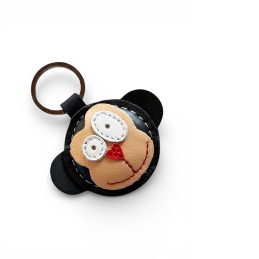 majom figurás bőr kulcstartó