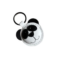 Panda figurás bőr kulcstartó