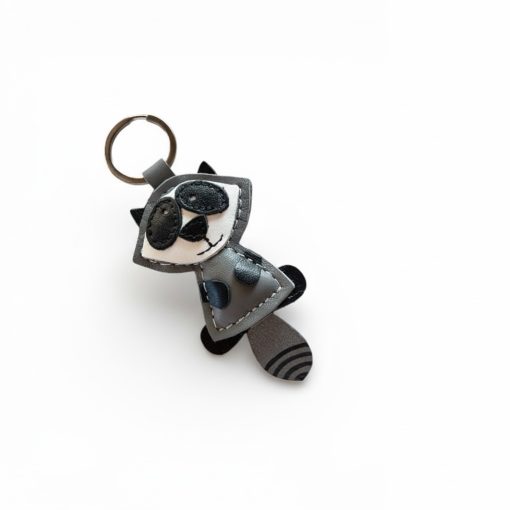 Mosómedve figurás bőr kulcstartó