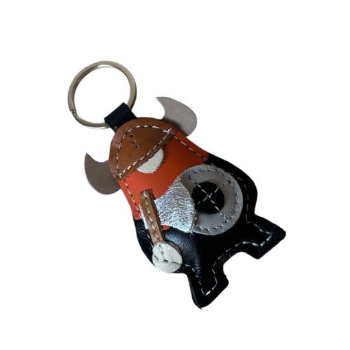 Viking figurás bőr kulcstartó