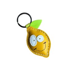 Citrom figurás bőr kulcstartó