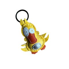 Kacsa figurás bőr kulcstartó