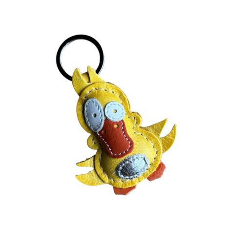 Kacsa figurás bőr kulcstartó