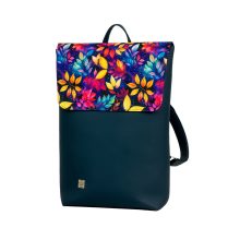 Inez fedeleles hátizsák maxi sötétkék/ levélminta