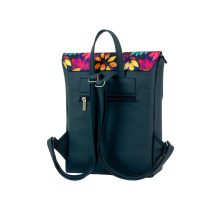 Inez fedeleles hátizsák mini sötétkék/ levélminta