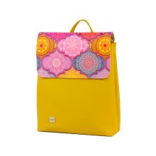 Kora maxi cserélhető fedeles hátizsák okker/ szines csempe