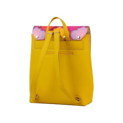 Kora maxi cserélhető fedeles hátizsák okker/ szines csempe