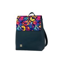 Kora mini sötétkék/ levélminta