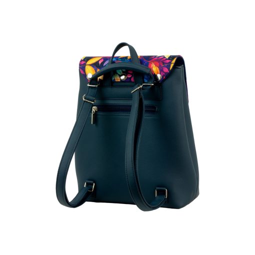 Kora mini sötétkék/ levélminta