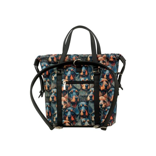 Bora 3 az 1-ben Mini (hátizsák, kézitáska, válltáska) fekete/ tacskók