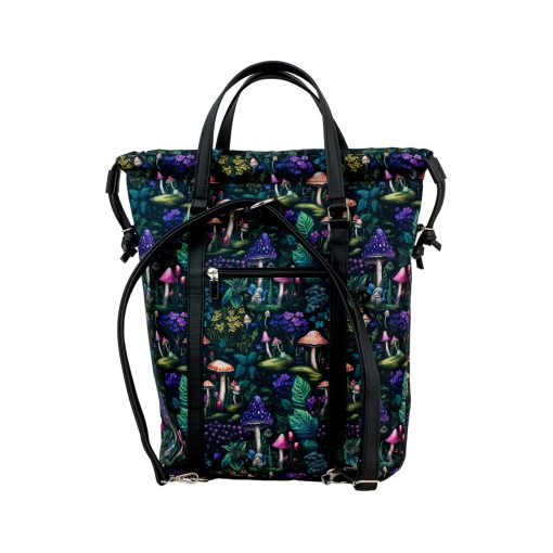 Bora 3 az 1-ben Maxi (hátizsák, kézitáska, válltáska) fekete/ gombák