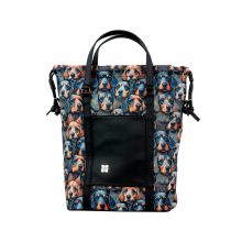 Bora 3 az 1-ben Maxi (hátizsák, kézitáska, válltáska) fekete/ tacskók