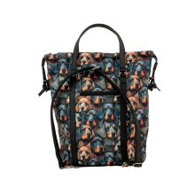 Bora 3 az 1-ben Maxi (hátizsák, kézitáska, válltáska) fekete/ tacskók