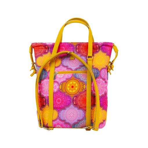 Bora 3 az 1-ben Maxi (hátizsák, kézitáska, válltáska) okker/szines csempe